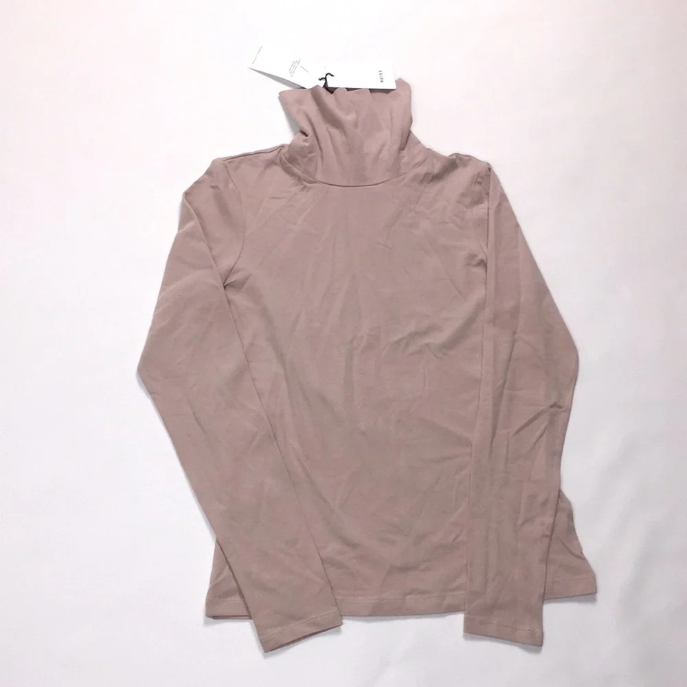 NWT REISS PHOEBE JERSEY ROLLNECK TOP NUDE - Picture 6 of 12